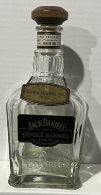 Jack Daniels Signature Single Barrel Empty Bottle 750ml 7/13/12 Cedar Rapids IA