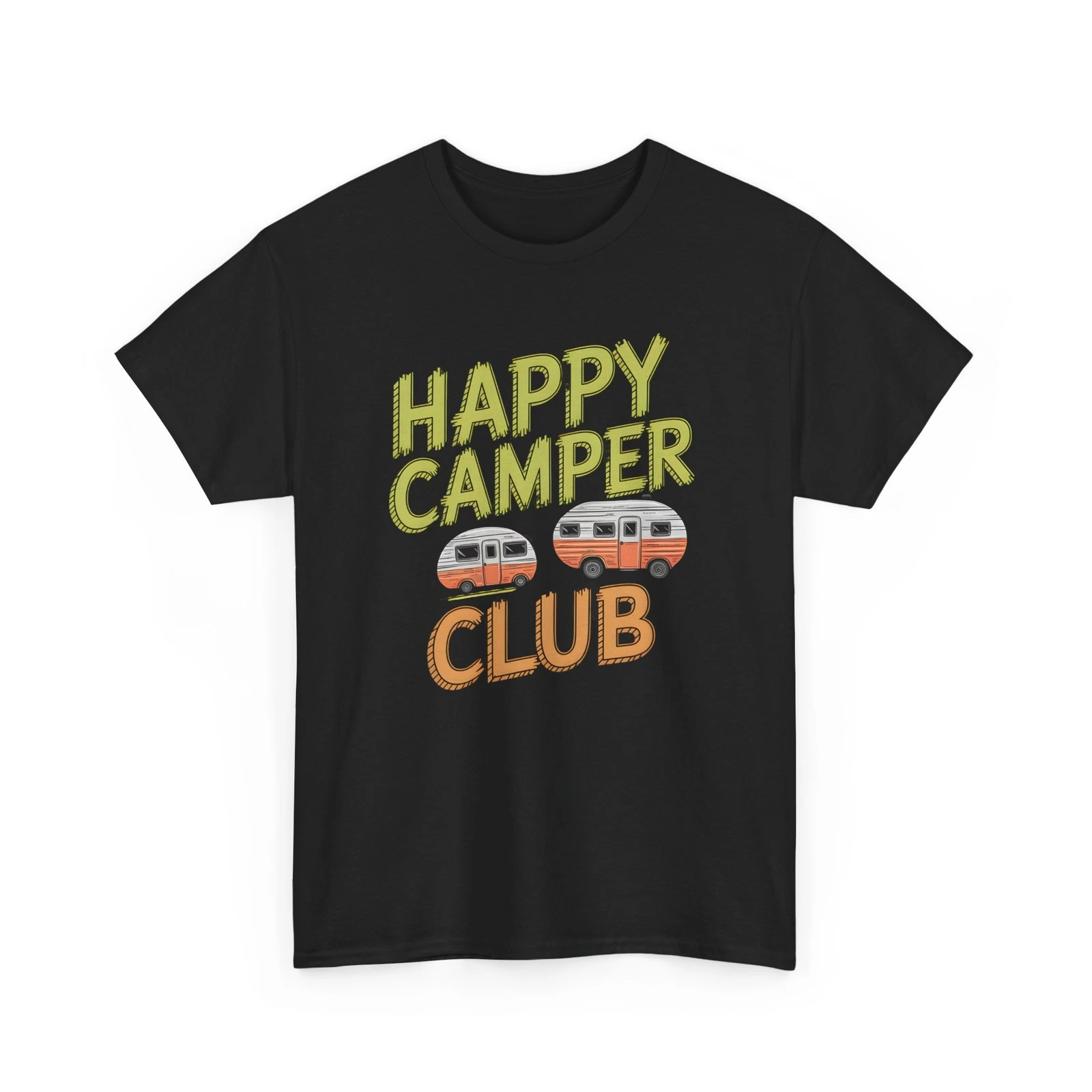 Happy Camper Club Vintage Trailer Camping Graphic T-Shirt Gift For Travelers