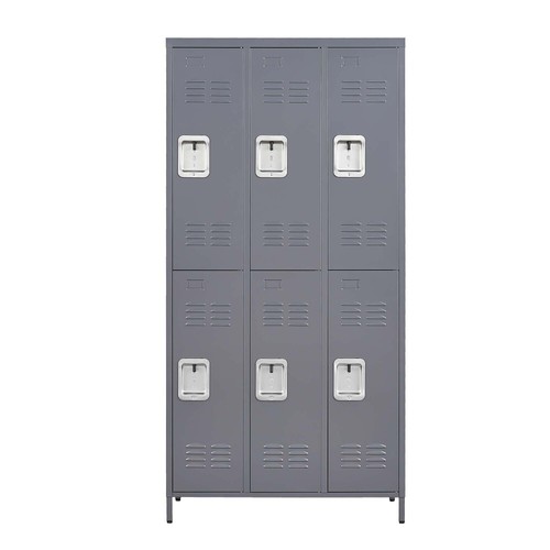 72"H Metal Lockers Storage Cabinet 6 Doors Locker for Office School Hotel Home - Picture 4 of 15