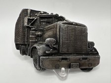 Semi Truck Trucker Bergamot Brass Works Vintage Belt Buckle 1977 Big Rig