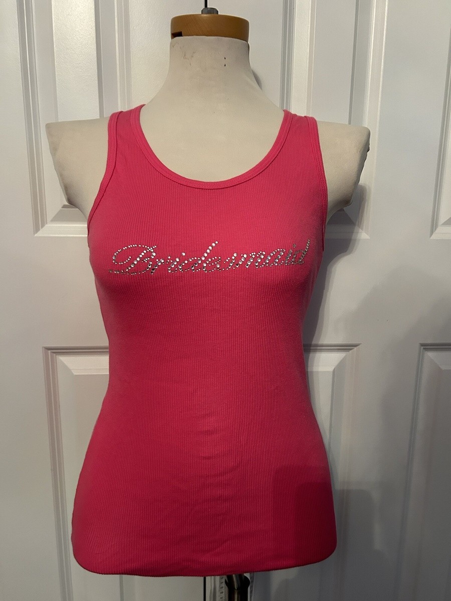 Pink Bridesmaid Tank Top In Rhinestones Brand New | eBay Pink Bridesmaid Tank Top In Rhinestones Brand New | eBay