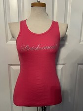 Pink Bridesmaid Tank Top In Rhinestones Brand New