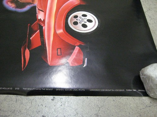 Beauté et Bête Lamborghini voiture garage salle de jeux affiche vintage 1984 C1330 - Photo 7/7