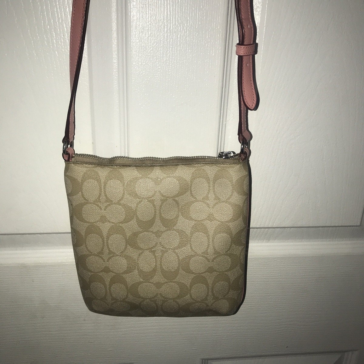 coach スカート Coach F52856 PVC Leather North South Crossbody Stripe