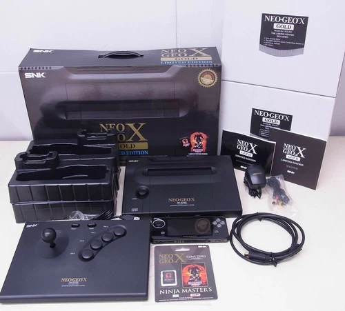 SNK NEO GEO X GOLD Limited Edition Console System w/Box,Stick Controller Tested