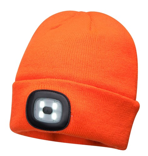 Portwest B029 Outdoor Work Beanie with Rechargeable Safety LED USB Head Light - Picture 4 of 4