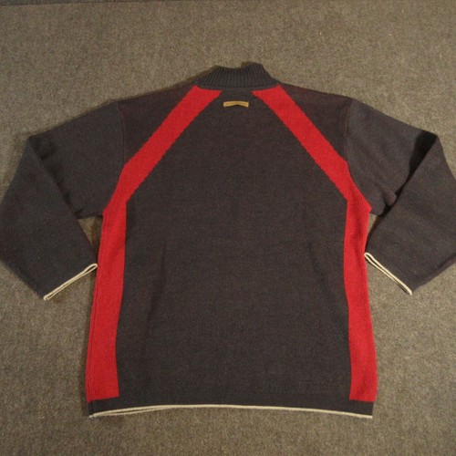 Phat Farm Sweater Mens XXL Pullover Black Red Stripes Long Sleeve Mock Neck - Picture 11 of 12