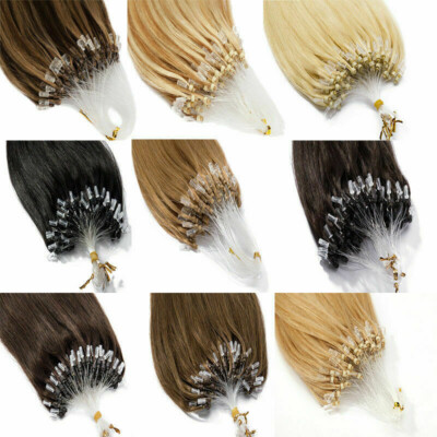 Micro Beads Loop Tip Human Hair Extensions Micro Links Russian Straight Hair