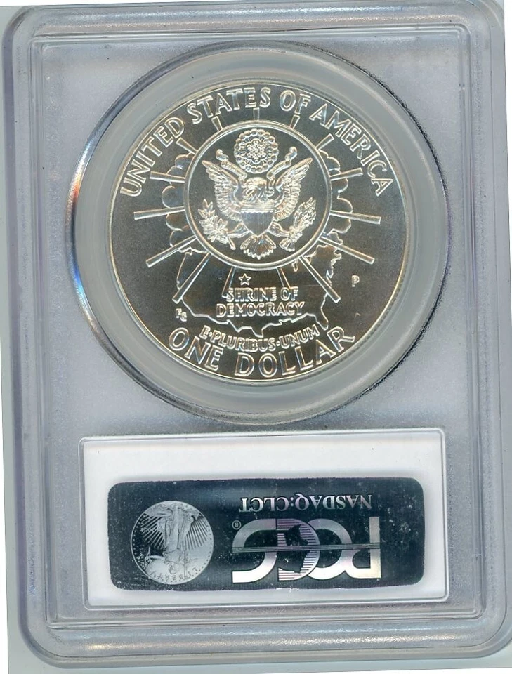 1991P MOUNT RUSHMORE COMMEMORATIVE DOLLAR PCGS MS70 Cert. 28145098 - Image 2 of 2