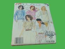 VINTAGE MCCALLS  PATTERN 3276 ~ MISSES BLOUSES ~ SIZES Petite/Small*UNCUT