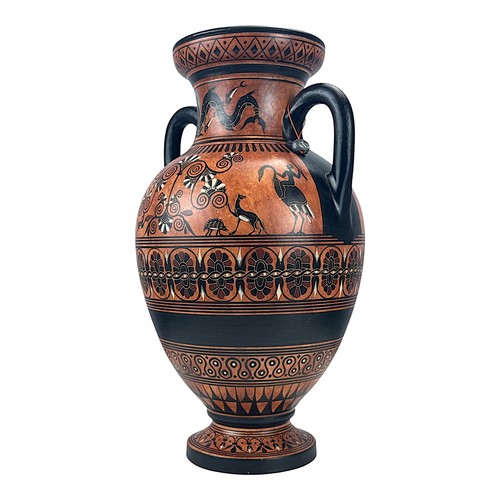 Gott Dionysos mit Satyrn Symposium Amphora Vase antike griechische Keramik - Bild 6 von 11
