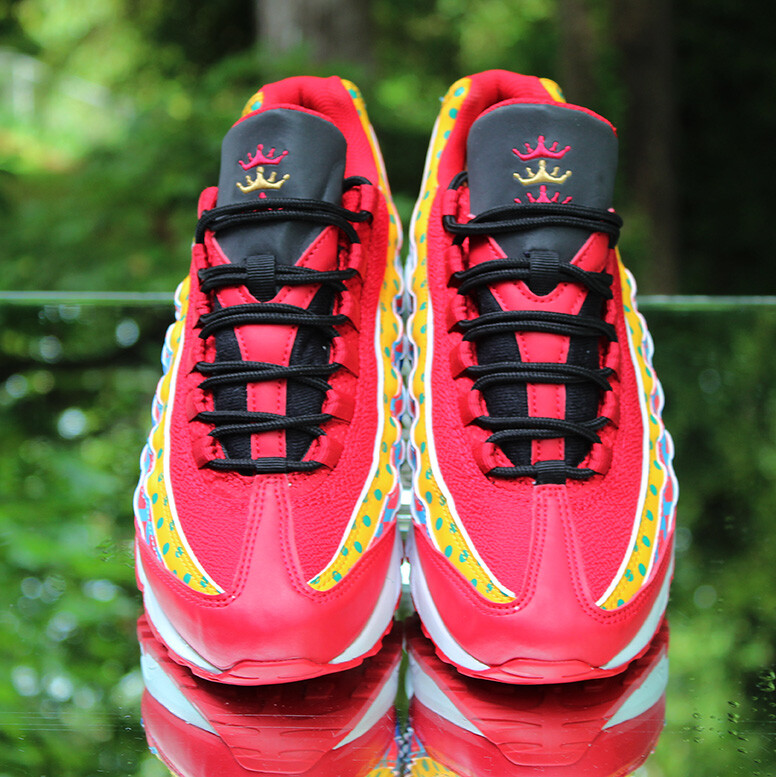 Nike Air Max 95 Baltimore Home Size 7Y Red Blue Multicolor Custom