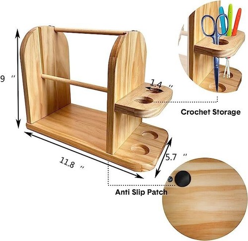 Holz Garnhalter Häkelständer Strickkugel Häkeln Spender mit Schlitzen - Bild 3 von 11