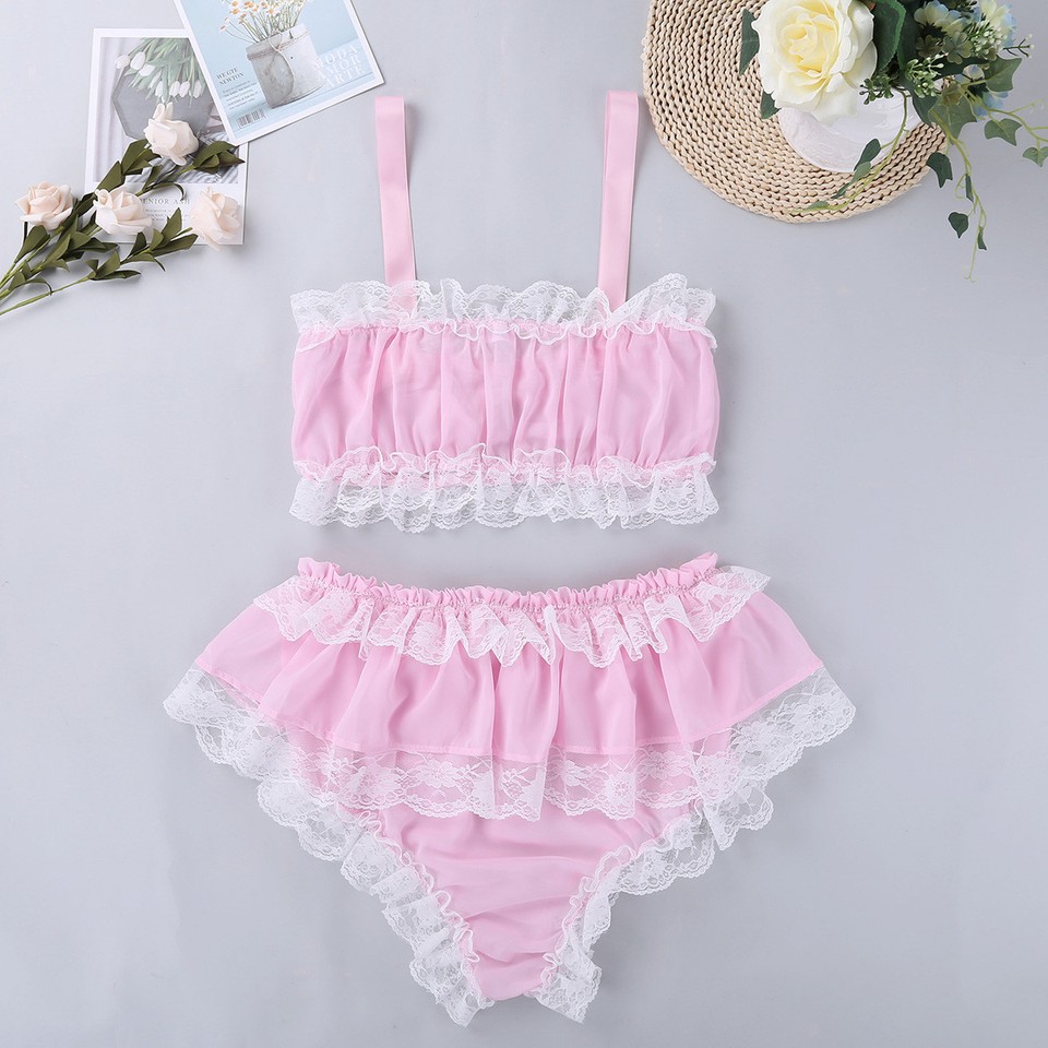 Sissy Lace Bra & Boxers Lingerie Set
