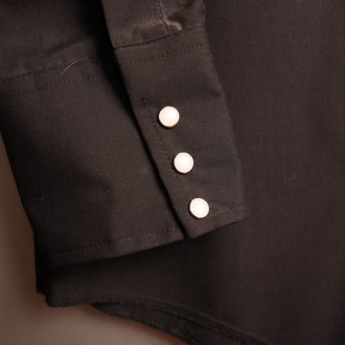 Vintage Saddlebrook Westernwear Pearl Snap Mens L Black Made in USA Formal - Picture 3 of 9