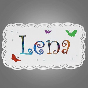 Flache Wandlampe Weiss Bunt Madchen Name Lena Kinderzimmer Wand