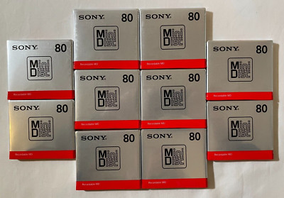 Posten 10 Sony MD Minidisc 80 Minuten beschreibbare leere Medien Japan Mini D...