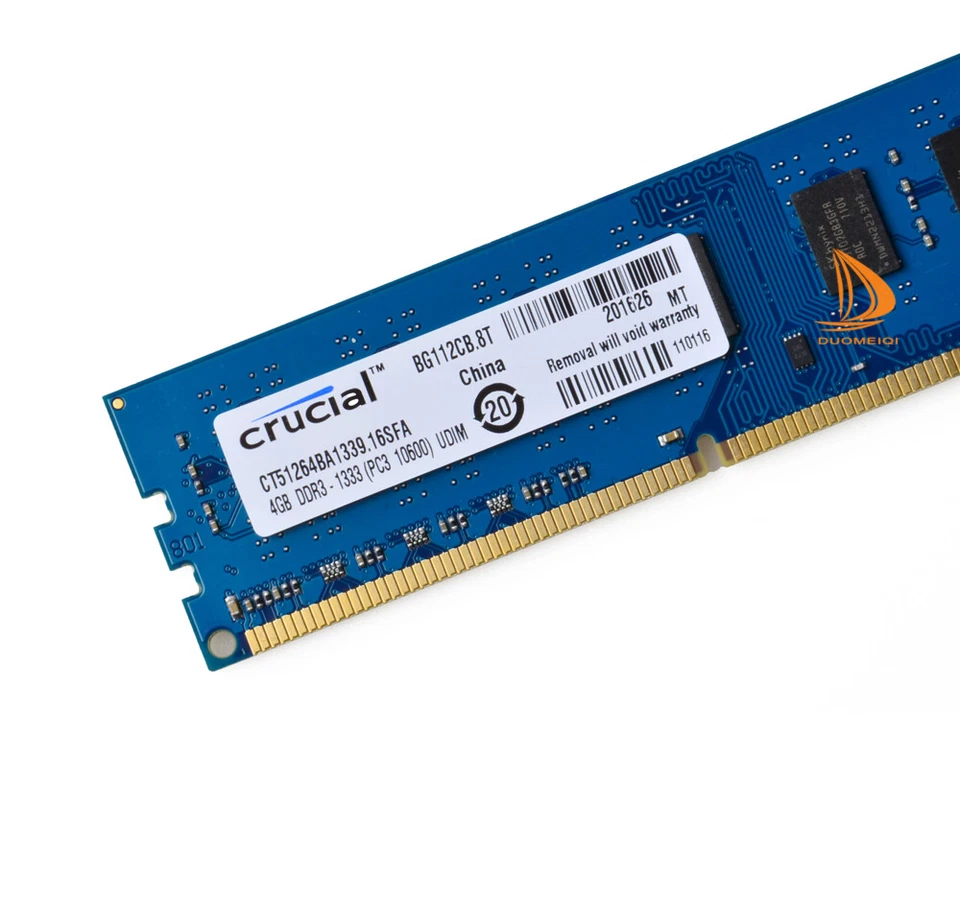 Desktop RAM Crucial 16GB 4X 4GB 2Rx8 PC3-10600U DDR3 1333Mhz DIMM 240Pin Memory - Image 4 of 4