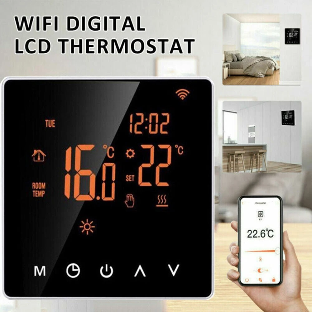 Smart Thermostat Switch Home Home Improvement 1 Set 110-230V AC 3A Black |  eBay