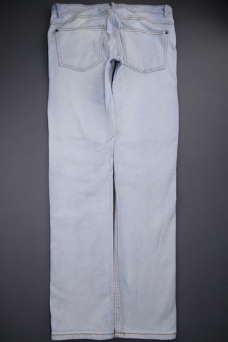 Men's H&M Divided Skinny Moto Jeans Stretch Light Wash Size 34x32 Button Fly - Picture 7 of 9