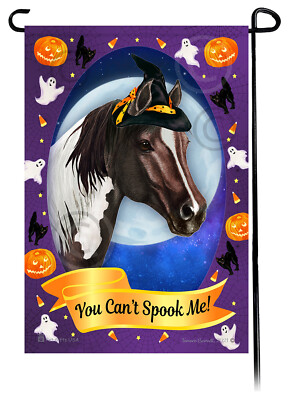 Halloween Garden Flag - Brown Paint Horse