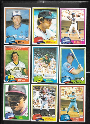 1981 OPC 81 O PEE CHEE TOPPS MLB BASEBALL CARD GRAY BACK 251-374 SEE LIST - Picture 102 of 247