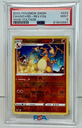 PSA 9 - 2020 Pokémon Vivid Voltage Charizard Reverse Holo - 025/185