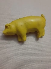 Vintage DIENER ERASER -- Yellow PIG - farm animal Hog