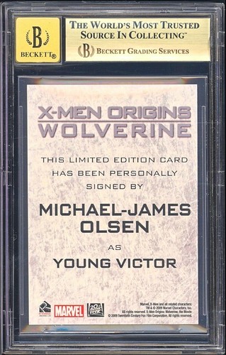 2009 X-Men Origins Wolverine Autographs Michael-James Olsen BGS 9.5 Auto 10 Pop7 - Picture 2 of 4