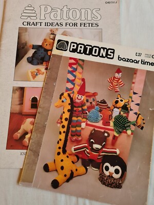 2 x Knitting & Crochet Booklets - Patons Bazaar Time & Craft Ideas for Fetes