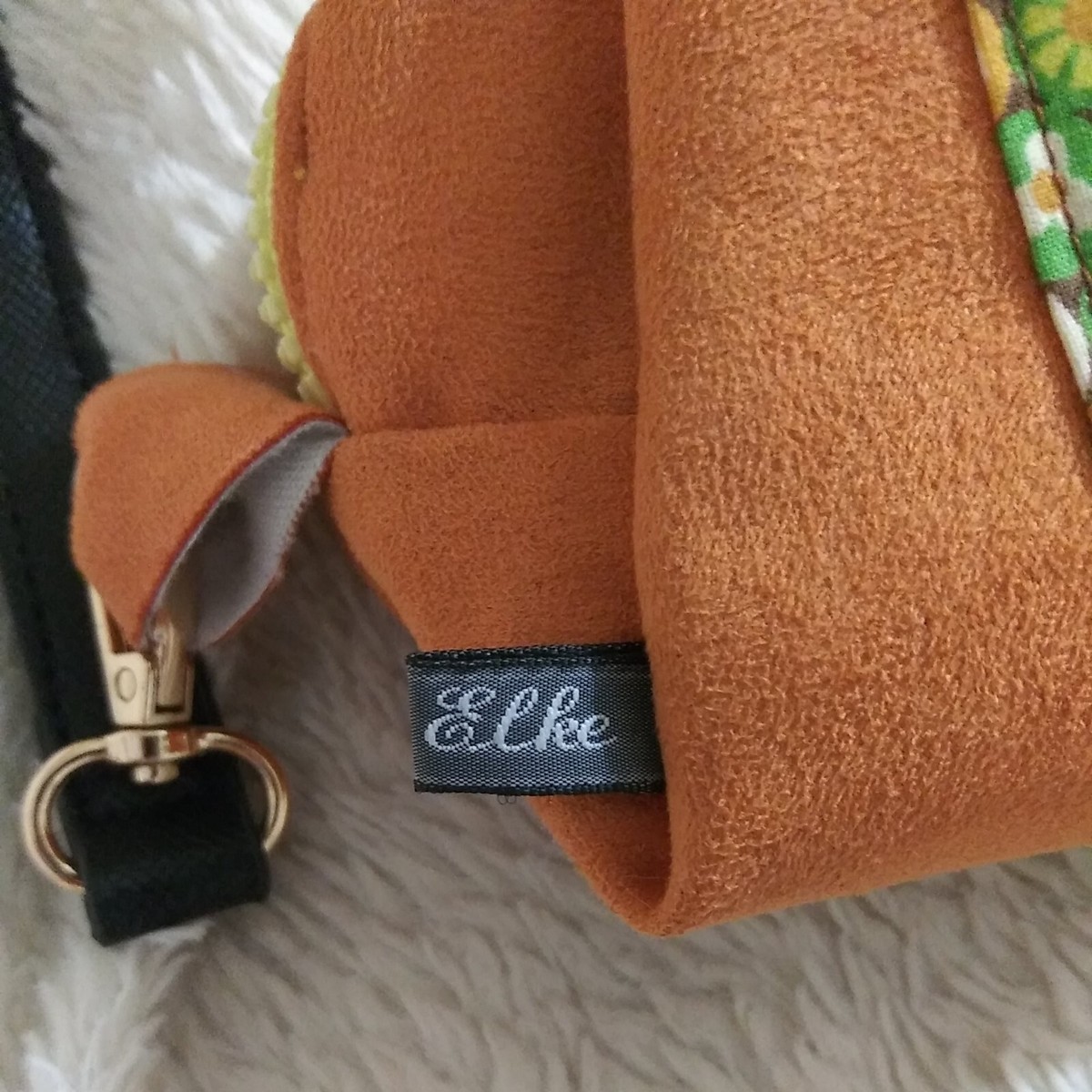 Suede & Fabric DEMI SMALL POUCH ZIP BAG BY ELKE View 3