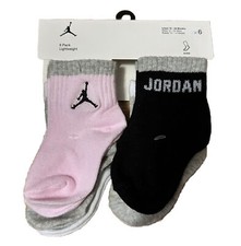 Jordan Nike Infant Girls Lightweight Ankle Socks Size 2C 12-24 Months 6-Pack