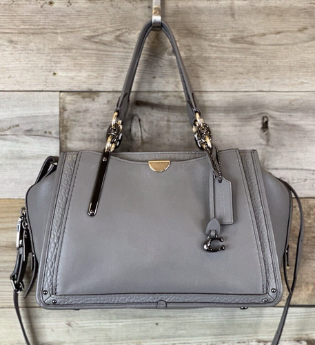 Coach Dreamer In Heather Grey Mixed Leather 33094 Small Satchel Crossbody