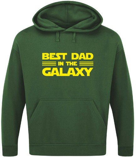 BEST DAD IN THE GALAXY HOODIE Funny Slogan Mens Geeky Gift Father Star Wars - Picture 2 of 17