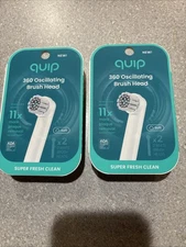 Quip 360 Oscillating Brush Head 2 White Refills 2 Pack 4 Brushes Total NewSealed