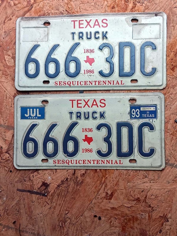 Unique TX Truck License Tags