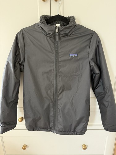Patagonia Kids/Youth XL Black Jacket Polyester Reversible Sherpa Lined - Picture 2 of 4