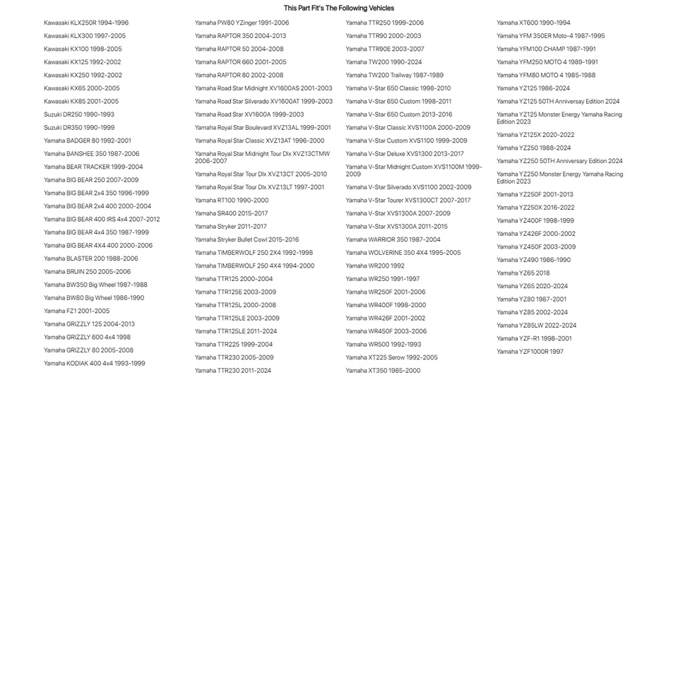 Kit de reconstrucción Tusk Petcock para Yamaha TTR125L 2000-2008 Foto 3 de 4