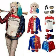 Adults Suicide Squad Harley Quinn Cosplay Costume Halloween Party Fancy Outfits