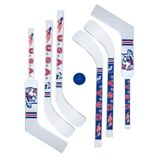 Millside USA Mini Hockey Set - 6 Mini Sticks and 1 Mini Ball
