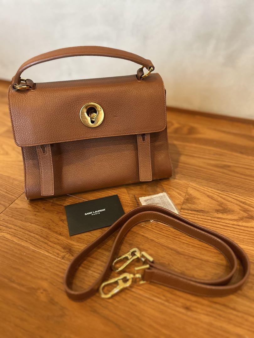 Yves Saint Laurent Brown Leather Muse Two-Way Shoulder Bag Authentic F06221991