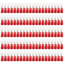 2X(100 Pcs 4mm Fork AWG 22-16 Pre Insulated Terminal Cable Lug A2L8)6283