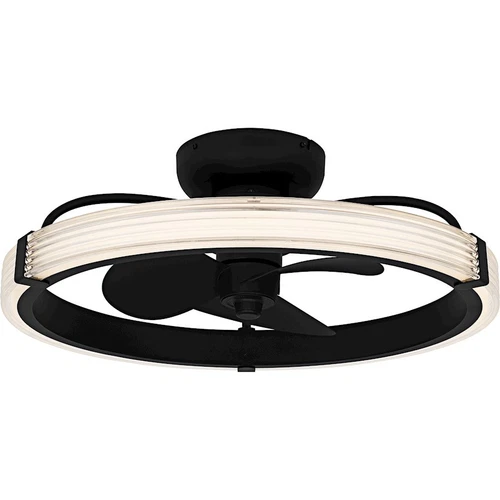 Quoizel Elrod Light Fandelier, Matte Black/Clear Ribbed Acrylic - QFA6805MBK - Picture 1 of 1