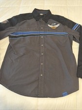 Harley Davidson Men's Large   115 Years  Mechanics Shirt Button Down Short Sleev