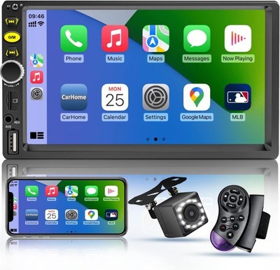 7 Double Din Touch Screen Car Radio with Apple CarPlay,7 Inch Bluetooth Car Ster