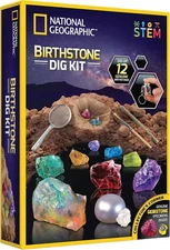 NATIONAL GEOGRAPHIC Birthstone Dig Kit - Science Kit with 12 Genuine Birthsto...