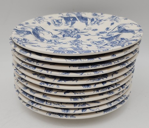 Staffordshire Gravuren Paradiesvögel 8" Salatteller (11er Set) - Bild 4 von 12