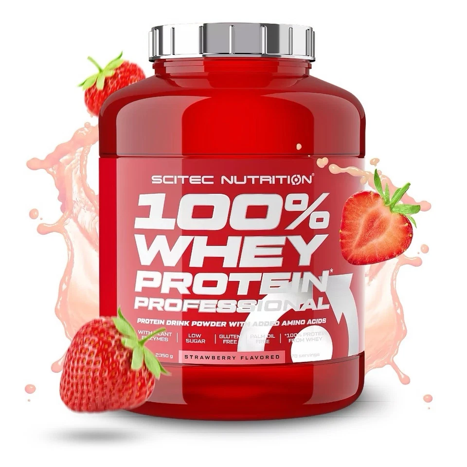 Protein 100 % Whey 2350g Scitec Nutrition Erdbeere + Biotech USA Creatine 300 gr - Bild 2 von 2