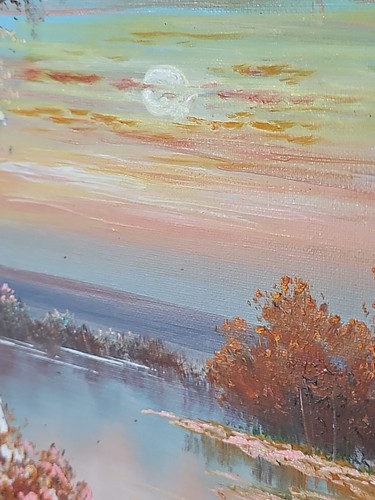 R. Weaver Landscape Oil On Canvas Painting Framed 29 X 26 - Picture 10 of 19