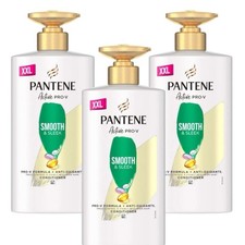 3 x 490ml XXL Pantene Pro-V Smooth & Sleek Hair Conditioner - Pump Bottle 17.68 per litre